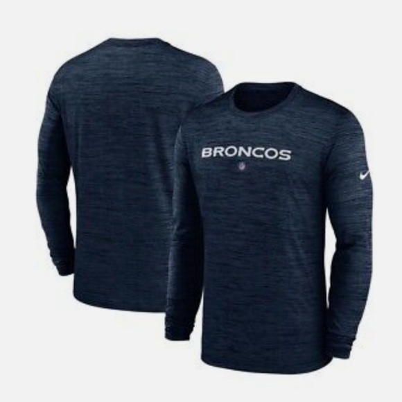 Nike Sideline Velocity Dri-FIT Denver Broncos Lonf Sleeve Shirt Medium - Picture 1 of 4